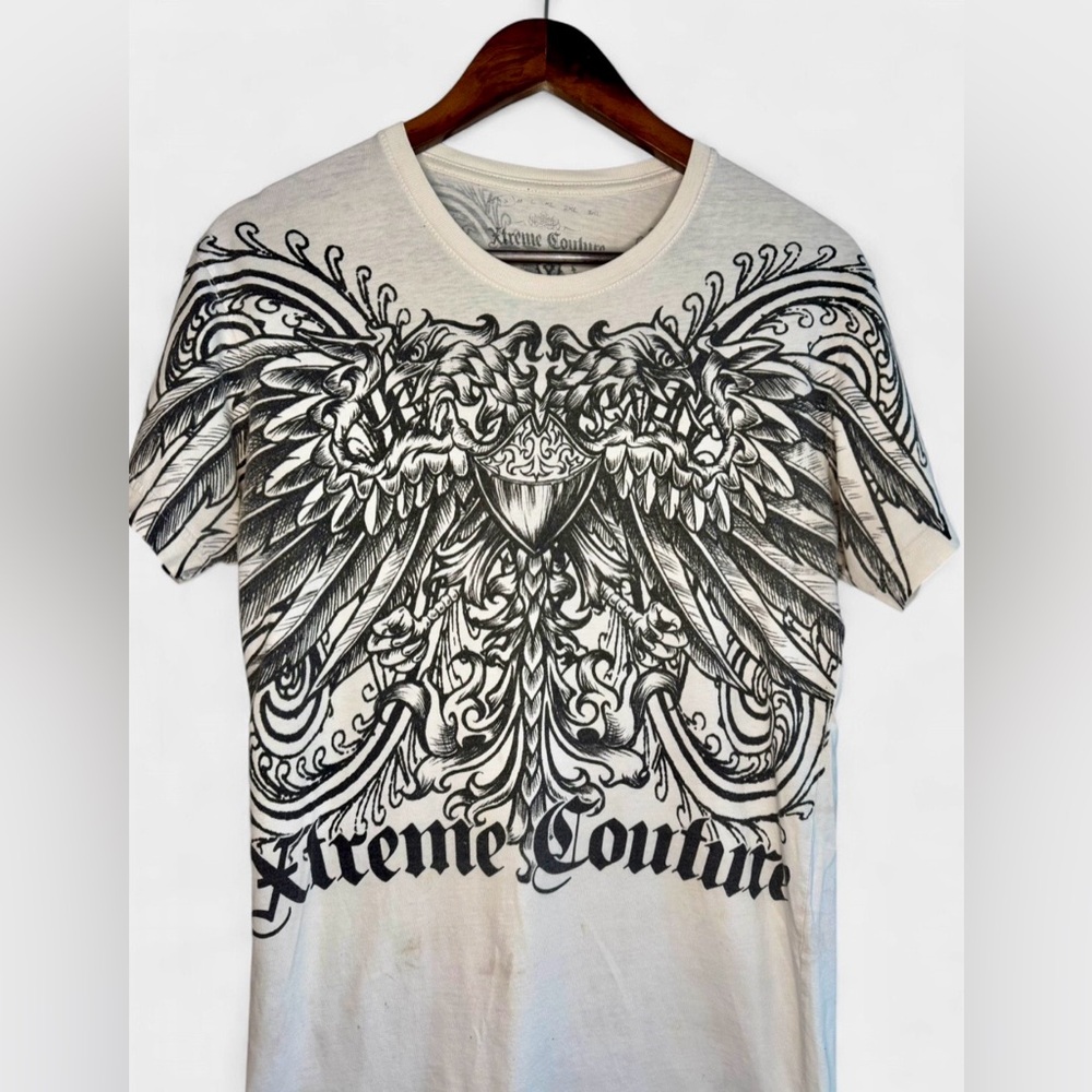💥SALE💥 Vintage Xtreme Couture Eagle Short Sleeve Shirt XS Y2K Grunge 2000s